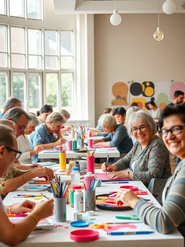 A photograph of participants engaging in a cultural workshop at AMERICAN BEACH LA ROCHELLE, demonstrating hands-on learning and cultural exchange.